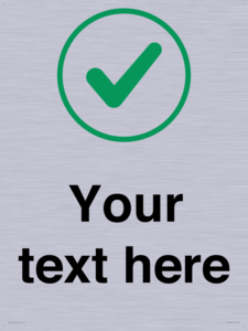 Custom plain background, green tick in circle sign